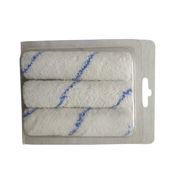 Recharges de couverture de rouleau de peinture en microfibre 6PC Mini brosse à rouleau de 4 pouces avec plateau transparent