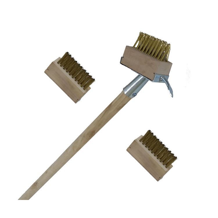 Brosse pour terrasse de jardin Nettoyant pour terrasse en bois Grattoir en métal Manche de 1,5 m