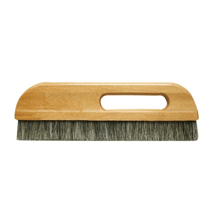 Outils de décoration de papier peint Brosse à lisser pour papier peint en crin de cheval de 13 po avec manche en bois de hêtre laqué