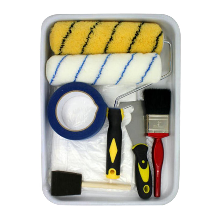 Ensemble de bacs à peinture 9PC nouveau type ensemble d'outils de pinceau de peinture pour la décoration