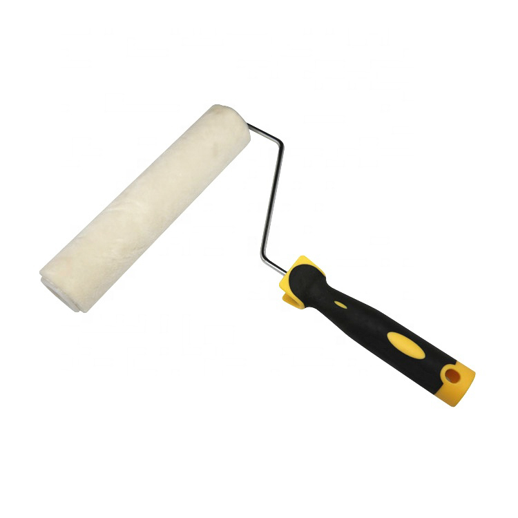 Rouleau en mohair blanc de 230 mm avec poignée en caoutchouc de type UE Brosse à rouleau décorative de 9 pouces